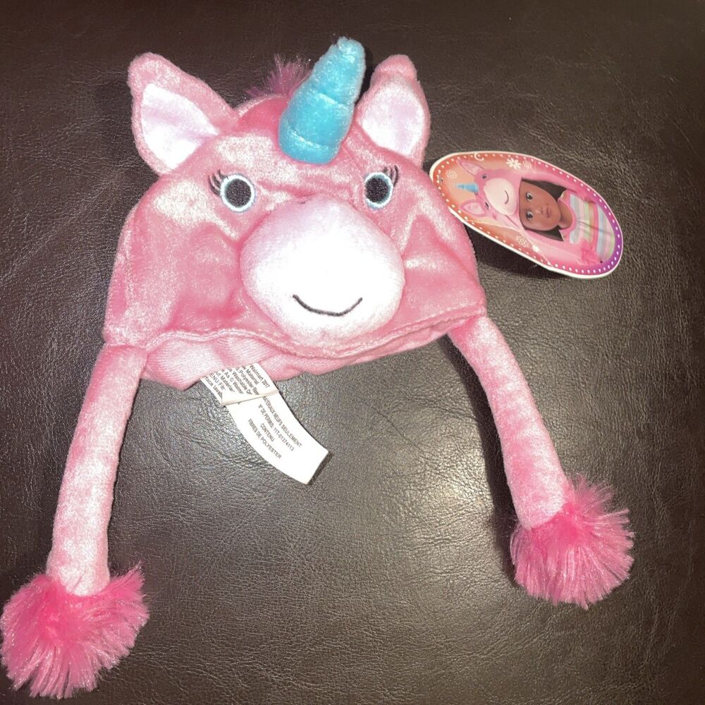 My Life As Pink Unicorn Hat Plush 18" Doll Accessory Pom Poms NEW